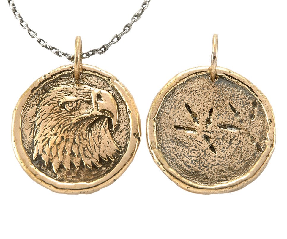 Adler Mut & Stärke Medaillon Halskette in Bronze Auf Sterling Silber Adler Mut & Stärke Medaillon Halskette in Bronze Auf Sterling Silber von JewelryEvolutionShop