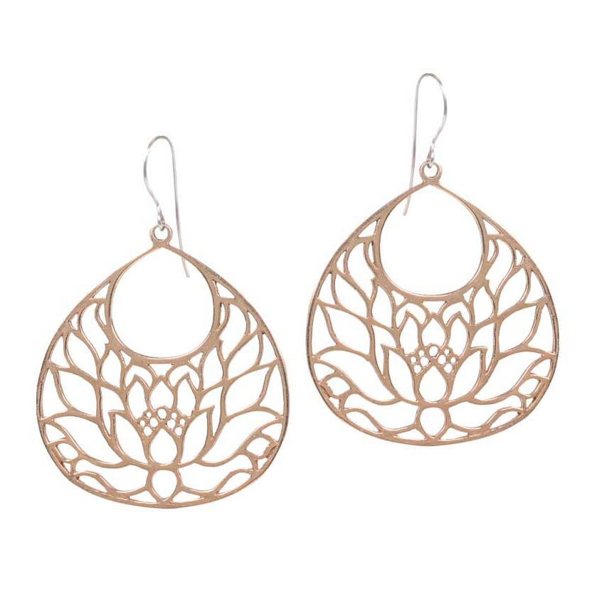 Finden Frieden | Große Bronze Lotus Blumenohrringe Finden Frieden | Große Bronze Lotus Blumenohrringe von JewelryEvolutionShop