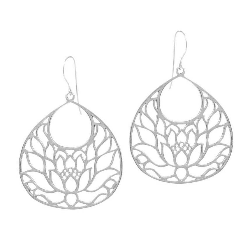 Finden Frieden | Große Silber Lotus Blumenohrringe Finden Frieden | Große Silber Lotus Blumenohrringe von JewelryEvolutionShop