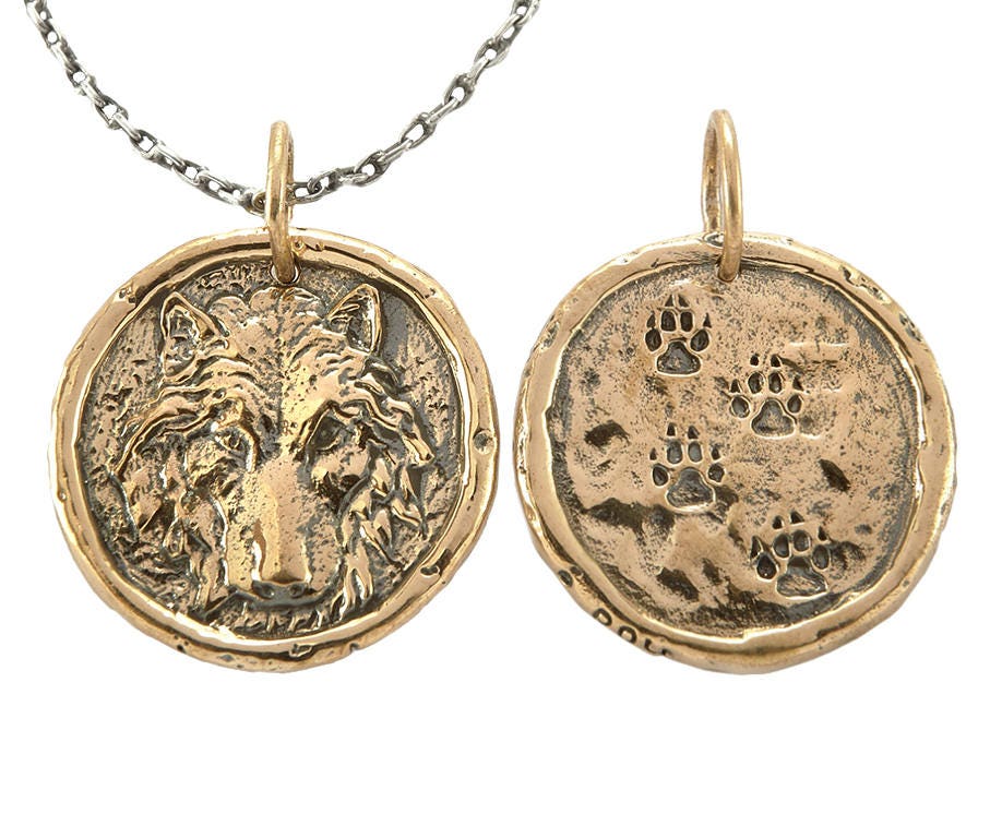 Wolf Mut Medaillon in Bronze Wolf Mut Medaillon in Bronze von JewelryEvolutionShop