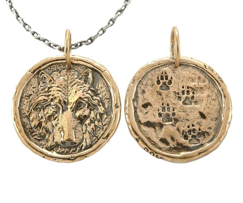 Wolf Mut Medaillon in Bronze Wolf Mut Medaillon in Bronze von JewelryEvolutionShop