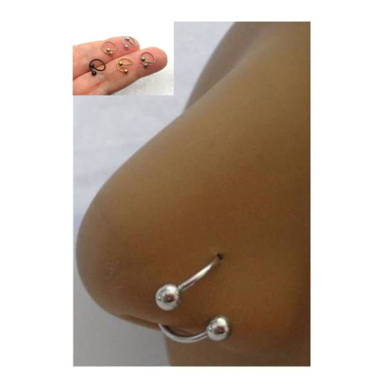 16G 18G 20G Gold Schwarz Silber Nase Ring Bolzen Nasenschmuck Hoop 20 Gauge 18 16 Nasenloch 16G 18G 20G Gold Schwarz Silber Nase Ring Bolzen Nasenschmuck Hoop 20 Gauge 18 16 Nasenloch von JewelryForPiercings