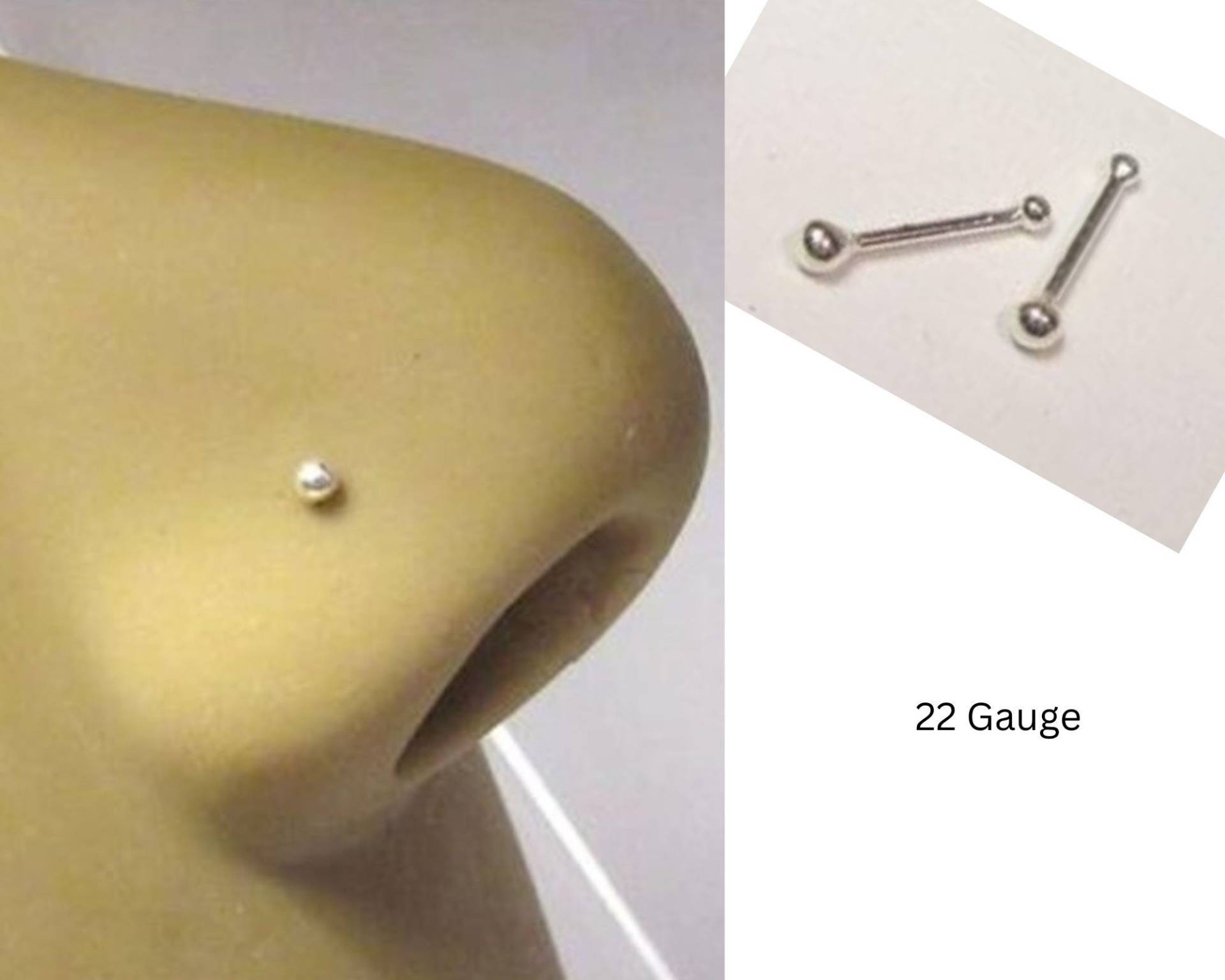 2 Stück Winzige 1, 5 Mm Ball Retainer Gerade Nasenstecker Knochen Pin Mit Ende Schmuck 22 Gauge 22G Nasenschmuck Nasenloch von JewelryForPiercings