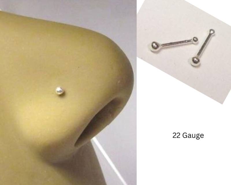 2 Stück Winzige 1, 5 Mm Ball Retainer Gerade Nasenstecker Knochen Pin Mit Ende Schmuck 22 Gauge 22G Nasenschmuck Nasenloch von JewelryForPiercings