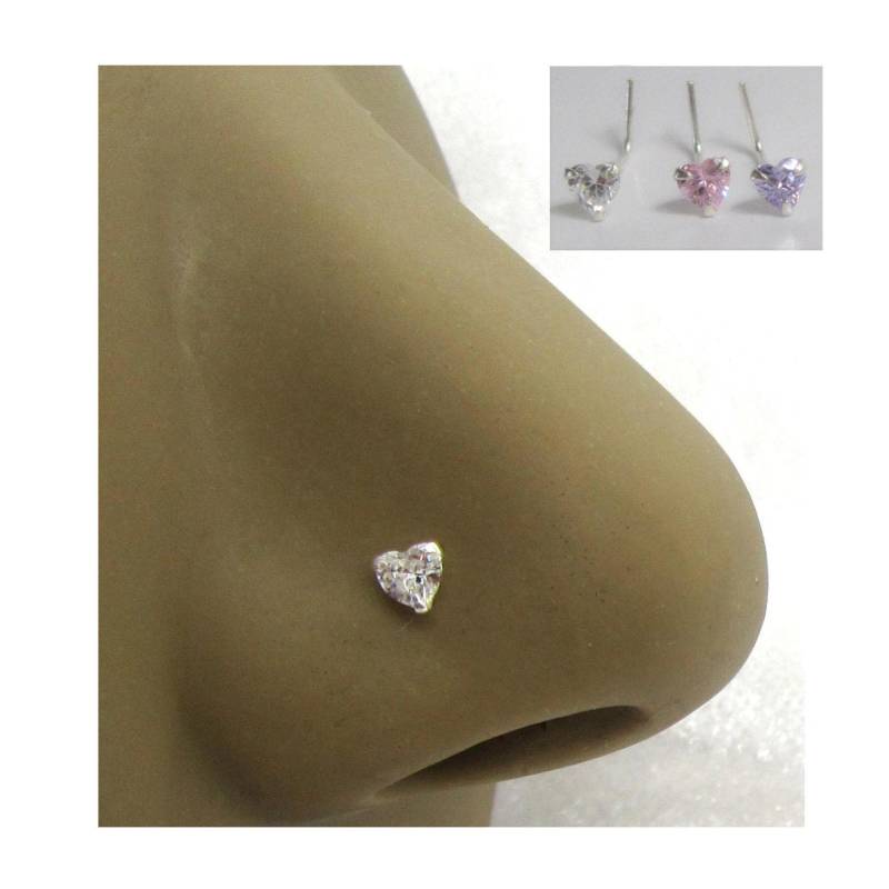 22G Facettierte Kristall Herz Klaue Set Nasenstecker L Form Gebogen Post Schmuck 22 Gauge Nasenschmuck Pin Nasenloch 22G Facettierte Kristall Herz Klaue Set Nasenstecker L Form Gebogen Post Schmuck 22 Gauge Nasenschmuck Pin Nasenloch von JewelryForPiercings