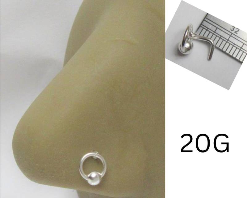 Baumeln Hoop Nase Stud L Form Bent Post Schmuck 20 Gauge 20G Pin Nasenloch von JewelryForPiercings