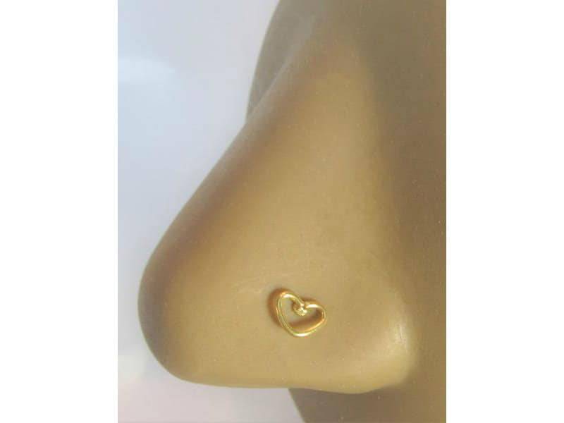 Gold Filled Offenes Herz Nasenstecker L Form Bent Post Schmuck 20 Gauge 20G Nasenschmuck Pin Nasenloch Gold Filled Offenes Herz Nasenstecker L Form Bent Post Schmuck 20 Gauge 20G Nasenschmuck Pin Nasenloch von JewelryForPiercings