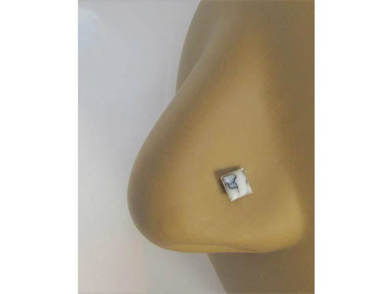 Howlith Stein Nase Stud L Form Bent Post Schmuck 20 Gauge 20G Pin Nasenloch von JewelryForPiercings