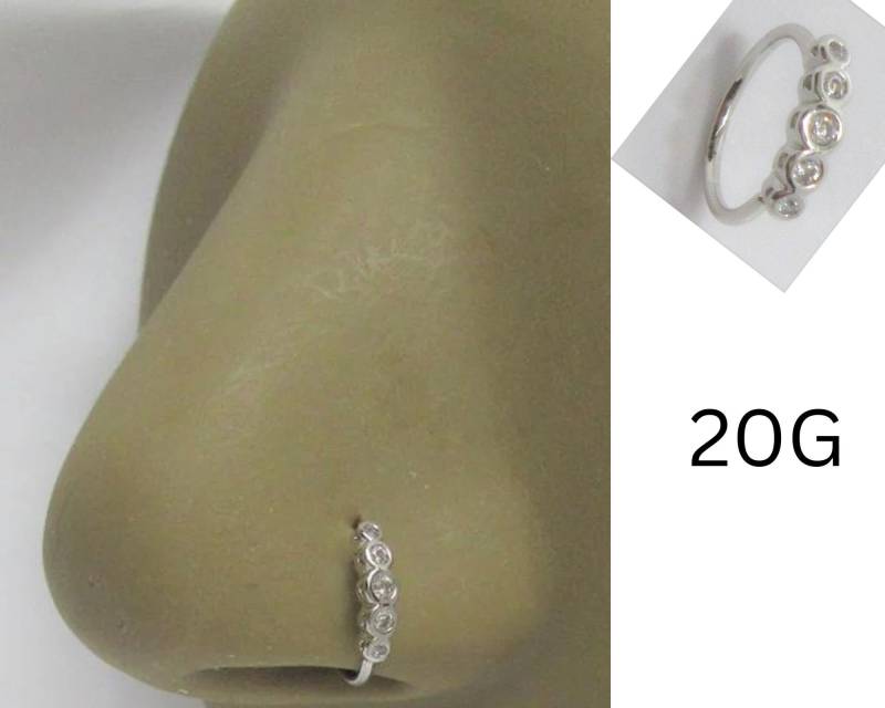 Nase Hoop Ring Nostril Seamless 20G 8mm Durchmesser 20 Gauge Nase Hoop Ring Nostril Seamless 20G 8mm Durchmesser 20 Gauge von JewelryForPiercings