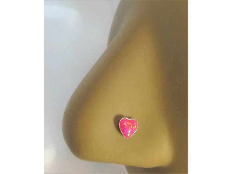 Rosa Opal Herz Nasenstecker L Form Gebogen Post Pin Schmuck 20 Gauge 20G Nase Nasenloch Rosa Opal Herz Nasenstecker L Form Gebogen Post Pin Schmuck 20 Gauge 20G Nase Nasenloch von JewelryForPiercings