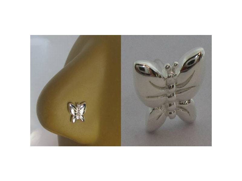Schmetterling Nase Stud L Form Bent Post Schmuck 20 Gauge 20G Pin Nostril Schmetterling Nase Stud L Form Bent Post Schmuck 20 Gauge 20G Pin Nostril von JewelryForPiercings