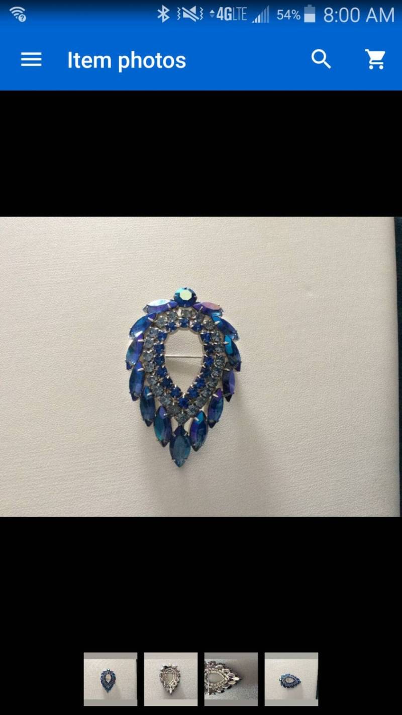 Sensationelle Vintage Sarah Coventry Blue Lagoon Strass Brosche-Af von JewelryGaloreGifts