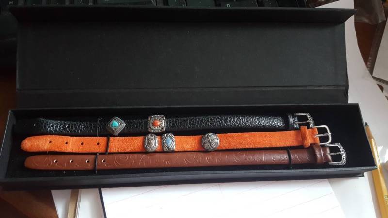 Trio Von Southwestern Prerogatives Lederarmbänder Mit Sterling-Charms Und Box von JewelryGaloreGifts