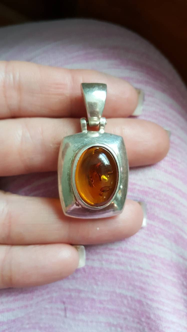 Vintage Sterling Silber Espo Sig Bernstein Anhänger von JewelryGaloreGifts