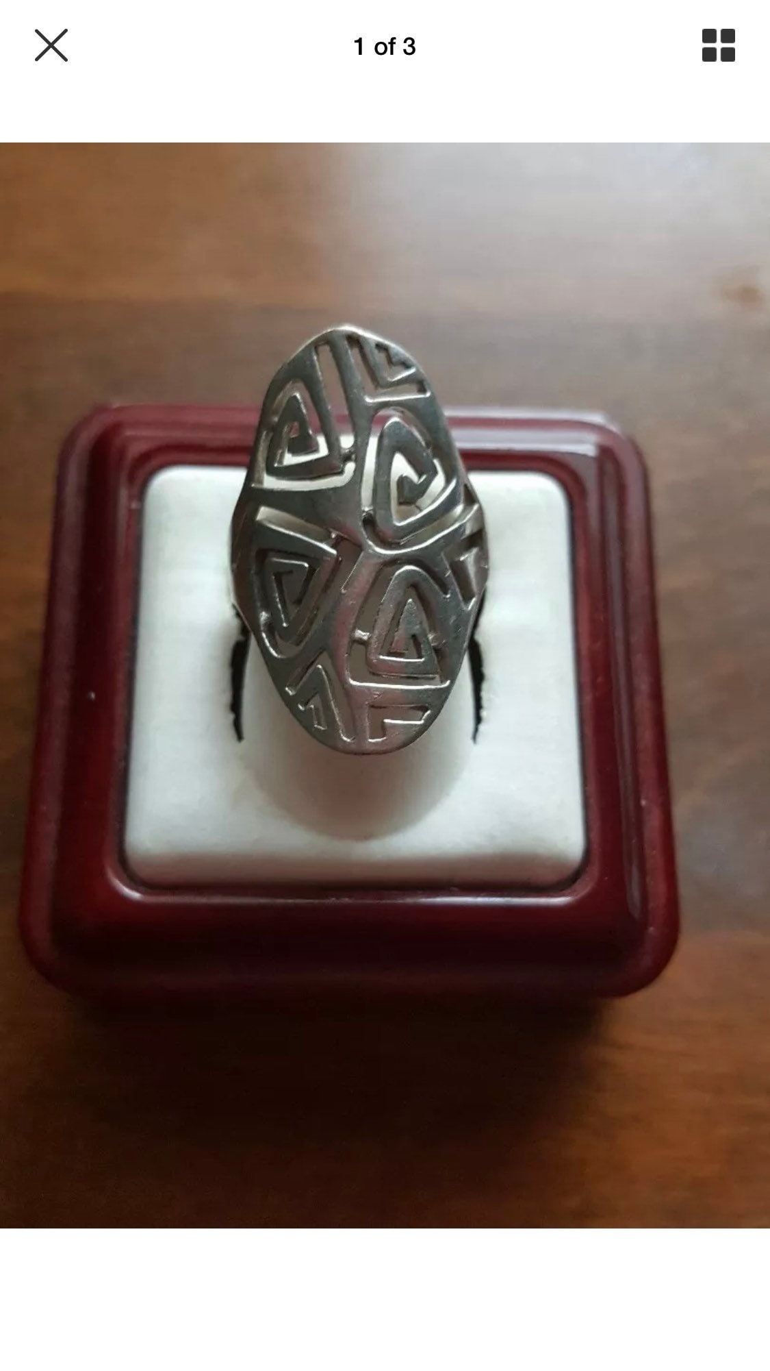 Vintage Sterling Silber Langer Offener Design Ring - Größe 6, 5 Vintage Sterling Silber Langer Offener Design Ring - Größe 6, 5 von JewelryGaloreGifts