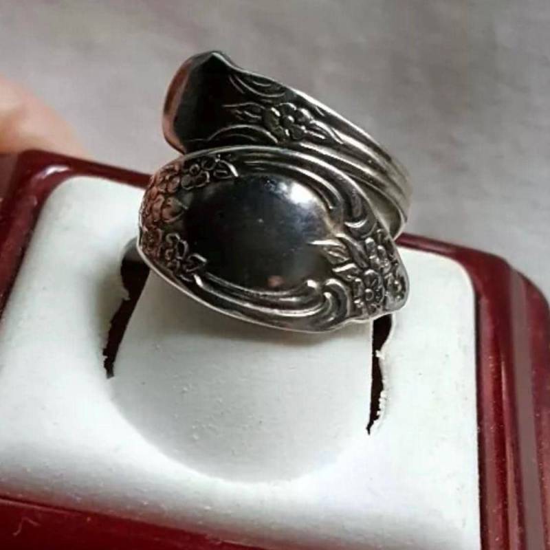 Vintage Wma Rogers Oneida Floral Löffel Silber Ring - Größe 4 von JewelryGaloreGifts