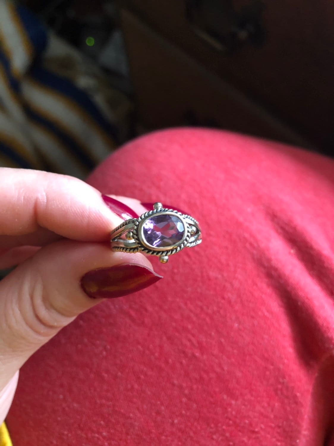 sterling Silber Cna Amethyst Ring - Größe 9-Jf sterling Silber Cna Amethyst Ring - Größe 9-Jf von JewelryGaloreGifts