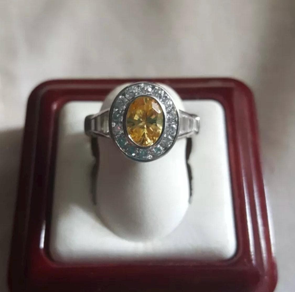 sterling Silber Ring Mit Citrin Und Cz - Größe 7 sterling Silber Ring Mit Citrin Und Cz - Größe 7 von JewelryGaloreGifts