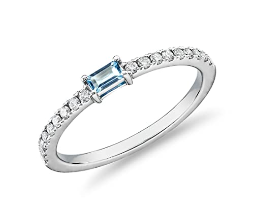 JewelryGift 925 Sterling-Silber Stacking Band Ring Natur-Blau-Topas Edelstein Daliy Wear, Party Wear Schmuck für Männer und Frauen Ringgröße: H von JewelryGift