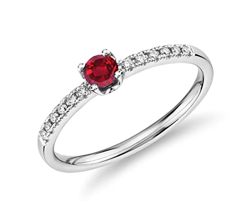 JewelryGift Schmuckgeigen 925 Sterling-Silber Halo Versprechen Ring Erstellt Ruby Edelstein Hochzeit Engagement Solitaire Ring Frauen und Mädchen Schmuck: k von JewelryGift