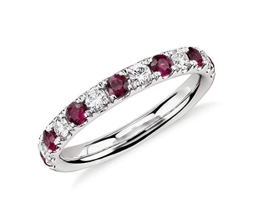 JewelryGift Schmuckgifte erstellt Ruby Edelstein Band Ring 925 Sterling Silber Geschenk Perfekte Hochzeit oder Jubiläum für Männer und Frauen Ring Größe 58 von JewelryGift
