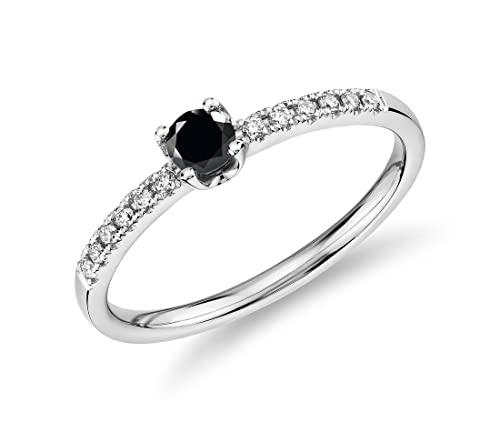 Juweliergift 925 Sterling-Silber Halo Versprechen Ring Natürlicher Schwarzer Onyx Edelstein Hochzeit Engagement Solitaire Ring Frauen und Mädchen Schmuck: l von JewelryGift