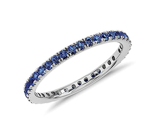Juweliergift Erstellt Blauer Saphir-Edelstein-Band Ring 925 Sterling Silber Mossanite Design Schönes Geschenk Perfekte Hochzeit oder Jubiläum für Männer und Frauen Ring Größe 70 von JewelryGift