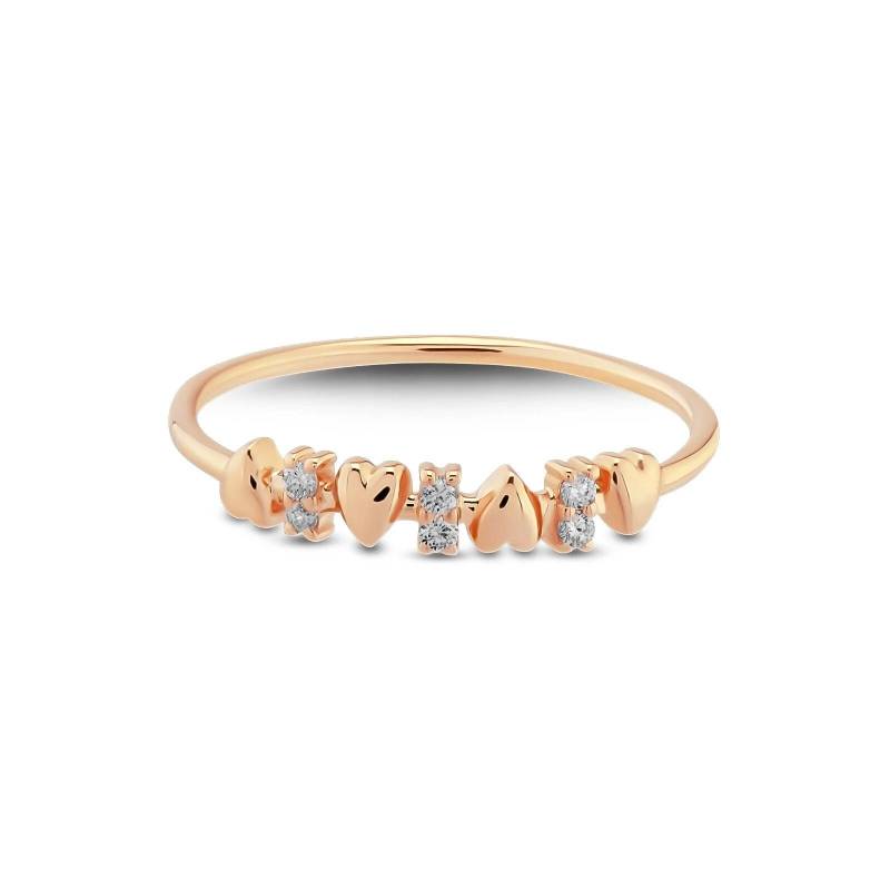 14K Gold 6 Stein Saphir Diamant Eternity Ring/Herz Runder Gelb, Weiß Oder Rose Geschenk von JewelryGkrFine