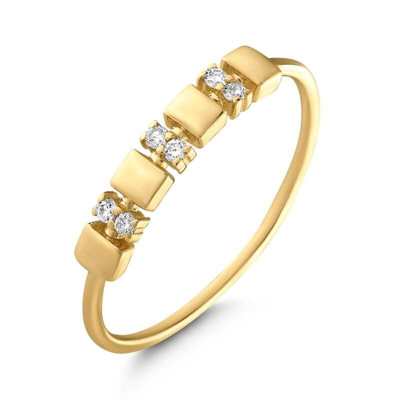 14K Gold 6 Stein Saphir Diamant Eternity Ring/Rechteck Quadrat Geschenk Gelb, Weiss Oder Rose von JewelryGkrFine