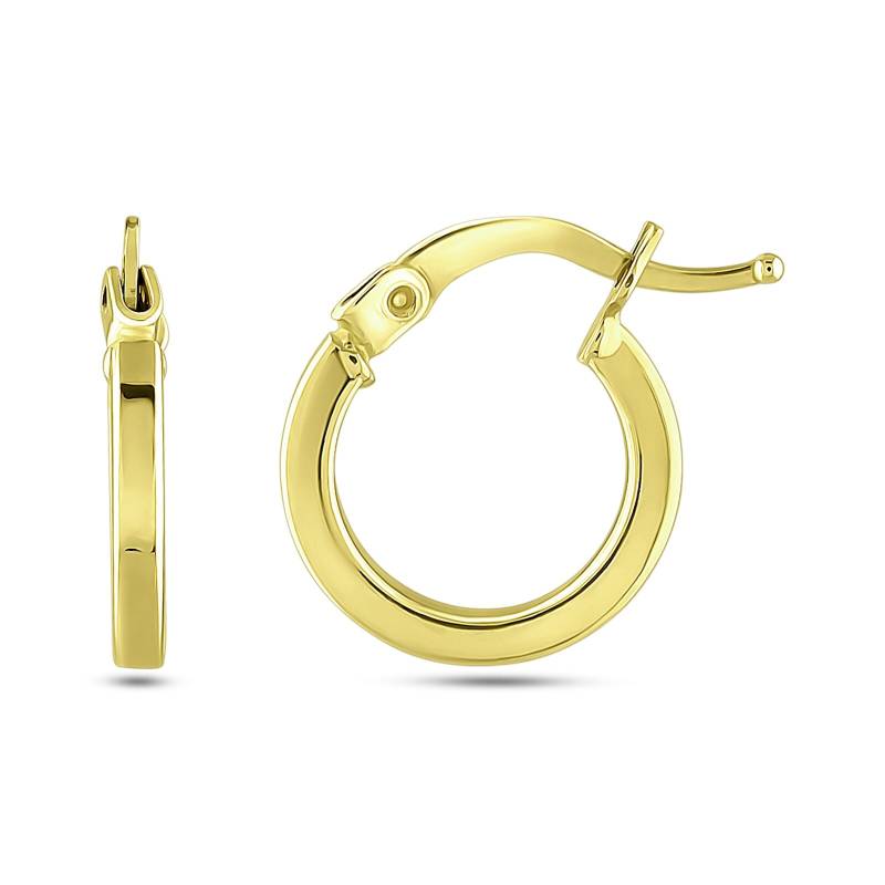 14K Gold Quadrat Rohr Ohrringe/1.80 Mm Weiss, Gelb Oder Rose Geschenk von JewelryGkrFine