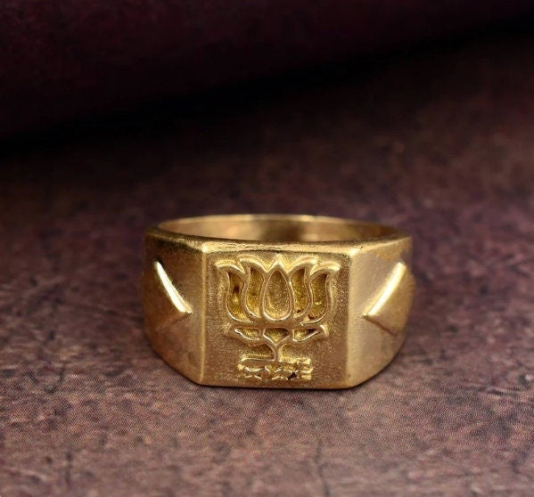 Lotus Siegelring, Großer Statement Ring, Vatertagsgeschenk, Männerring, Ring Für Männer Frauen, Ehering, Geschenk Ihn von JewelryIndiaArt