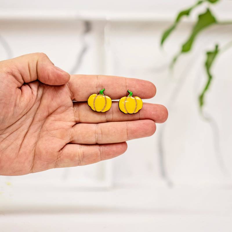 Handgefertigte Holz Kürbis Ohrstecker, Thanksgiving Schmuck, Geschenk-Set von JewelryKatMade