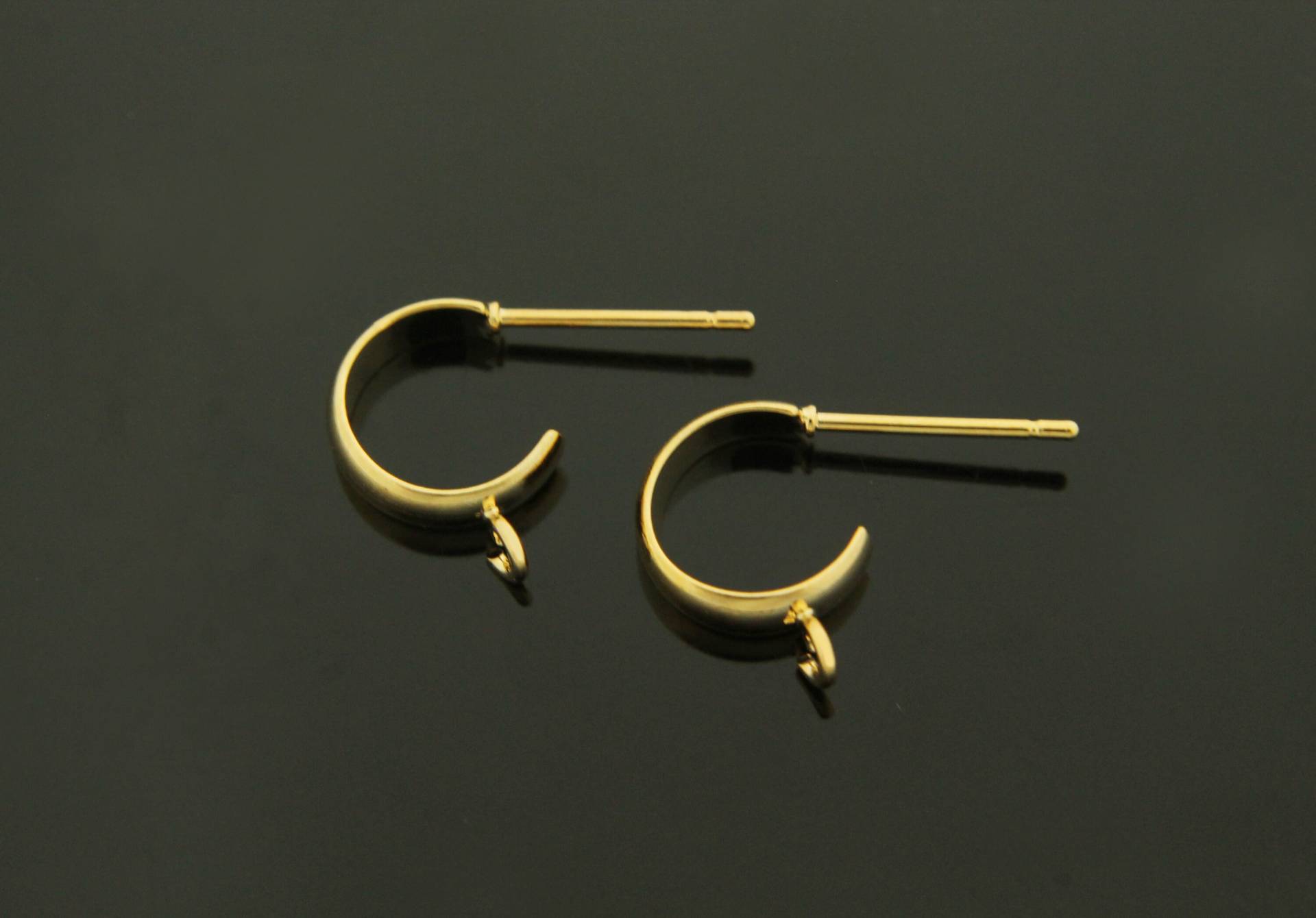 Half Circle Post W/Link, T66-R7, 2 Stück, 10x3mm, Offener Link, 16K Vergoldetes Messing, Nickelfrei, Ohrhänger Half Circle Post W/Link, T66-R7, 2 Stück, 10x3mm, Offener Link, 16K Vergoldetes Messing, Nickelfrei, Ohrhänger von JewelryKorea