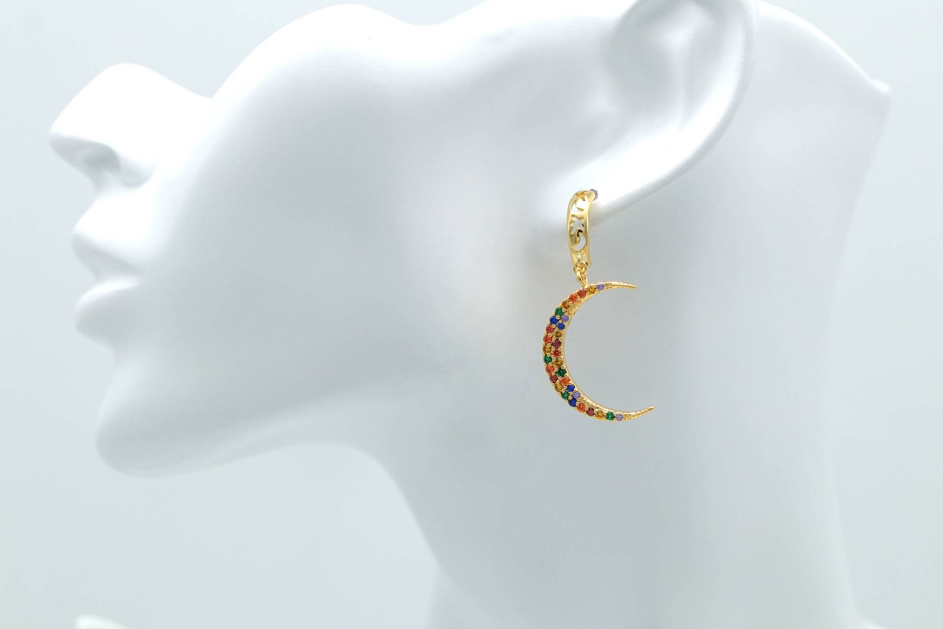 Hebelrückseite Nur, Mond Und Stern One Touch Ohrring Mit Schleife, T68-P9, 2 Stk, 15x13mm, 16K Vergoldetes Messing, Nickelfrei, Ohrringteile, Reifen Hebelrückseite Nur, Mond Und Stern One Touch Ohrring Mit Schleife, T68-P9, 2 Stk, 15x13mm, 16K Vergoldetes Messing, Nickelfrei, Ohrringteile, Reifen von JewelryKorea