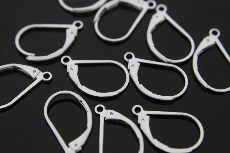 Ohrring Haken, Nickelfrei, 12x16mm, Rhodiniert, Zubehör, Tropfen Ohrring, 30 Stück, [E6-R1] von JewelryKorea