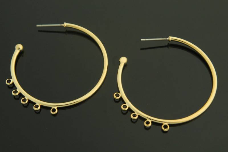Ohrring Machen Reifen W/5 Links, S90-P1, Nickel Frei, 2 Stück, 35x1, 5 Mm, Links " Innere 1, 2 16K Vergoldet Messing, Boho Ohrringe Ohrring Machen Reifen W/5 Links, S90-P1, Nickel Frei, 2 Stück, 35x1, 5 Mm, Links " Innere 1, 2 16K Vergoldet Messing, Boho Ohrringe von JewelryKorea