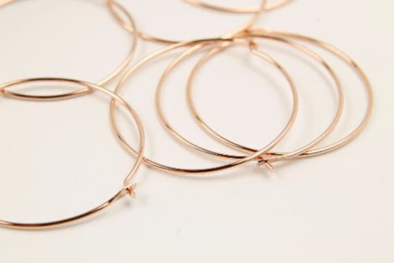 Ohrringe Machen Hoop, E3-P1, 20 Stk, 0, 7x30mm, Runde Rose Vergoldete Messing, Minimalist Ohrring Perlen, Hoop Komponente von JewelryKorea