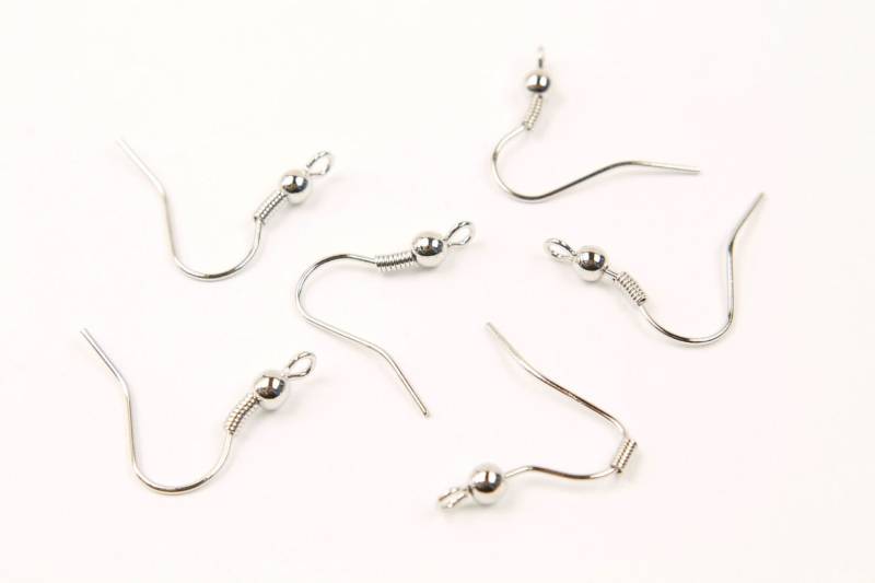 Ohrringhaken, E9-R1, Nickelfrei, 20 Stück, 19x18mm, Rhodiniertes Messing, Schmuckherstellungskomponente, Ohrringzubehör Ohrringhaken, E9-R1, Nickelfrei, 20 Stück, 19x18mm, Rhodiniertes Messing, Schmuckherstellungskomponente, Ohrringzubehör von JewelryKorea
