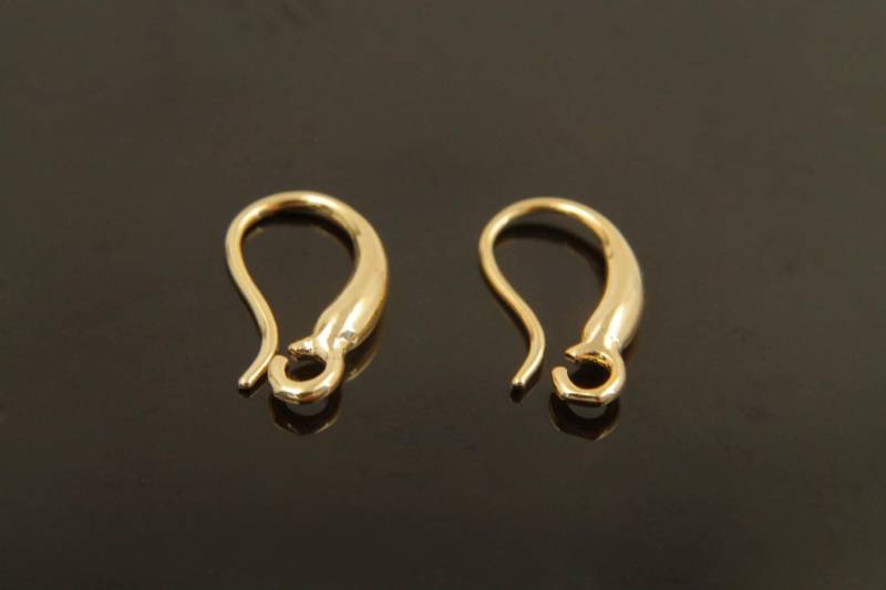 Ohrringhaken, Nickelfrei, E8-G2, 10 Stück | 5 Paar, 14 X 8 Mm, 16K Vergoldetes Messing Ohrringhaken, Nickelfrei, E8-G2, 10 Stück | 5 Paar, 14 X 8 Mm, 16K Vergoldetes Messing von JewelryKorea
