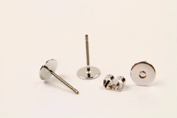Ohrringstecker Mit Flachem 6 Mm Pad Für Perlen, Nickelfrei, E11-R1, 10 Stück, Rhodiniertes Messing, Zur Herstellung Von Ohrsteckern Ohrringstecker Mit Flachem 6 Mm Pad Für Perlen, Nickelfrei, E11-R1, 10 Stück, Rhodiniertes Messing, Zur Herstellung Von Ohrsteckern von JewelryKorea