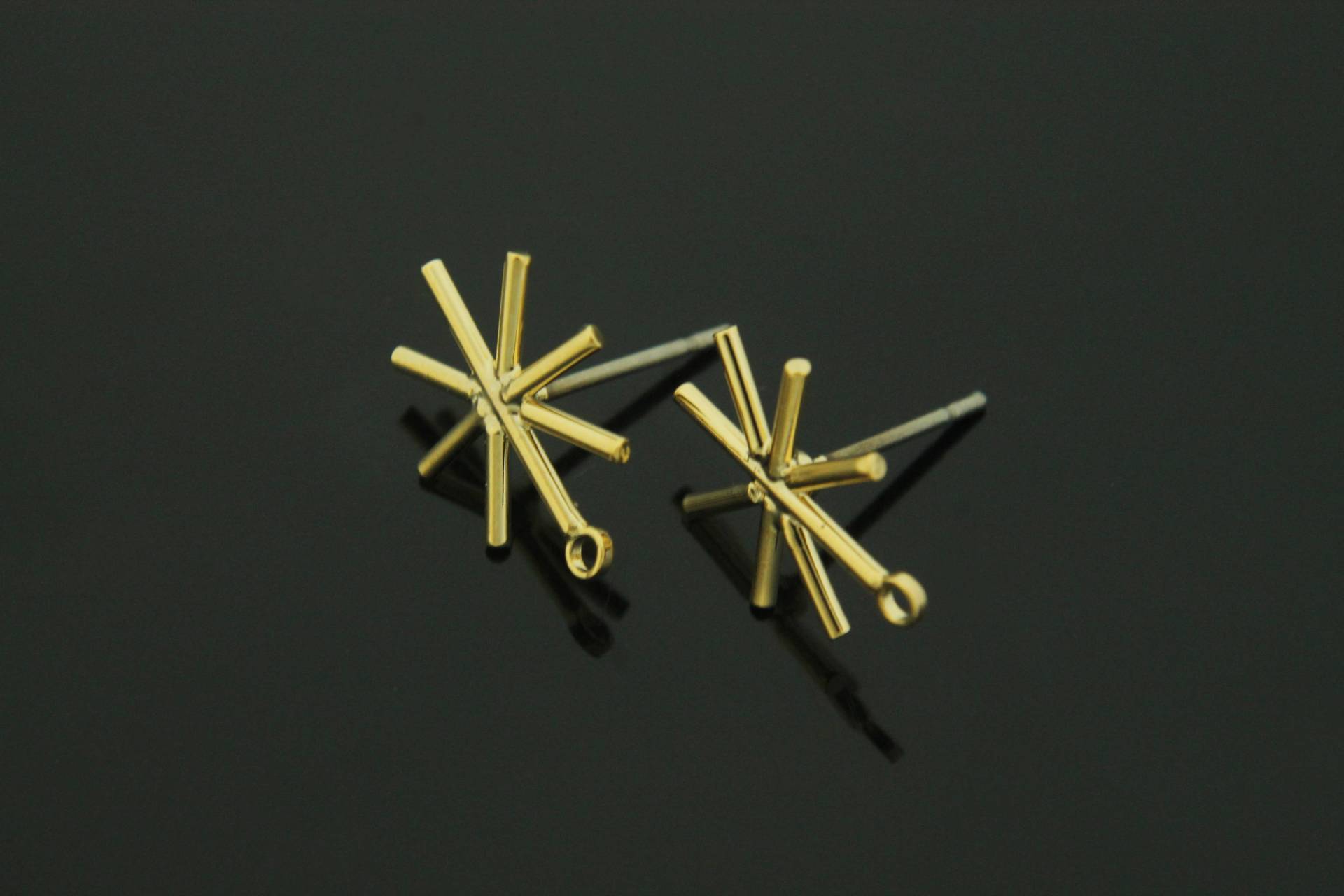 Schnee Ohrstecker Mit Link, S65-P5, 2 Stück, 14x11mm Inklusive 16K Vergoldetes Messing, Hochwertige Vergoldung, Ohrhänger Schnee Ohrstecker Mit Link, S65-P5, 2 Stück, 14x11mm Inklusive 16K Vergoldetes Messing, Hochwertige Vergoldung, Ohrhänger von JewelryKorea