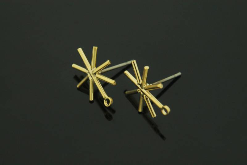 Schnee Ohrstecker Mit Link, S65-P5, 2 Stück, 14x11mm Inklusive 16K Vergoldetes Messing, Hochwertige Vergoldung, Ohrhänger Schnee Ohrstecker Mit Link, S65-P5, 2 Stück, 14x11mm Inklusive 16K Vergoldetes Messing, Hochwertige Vergoldung, Ohrhänger von JewelryKorea