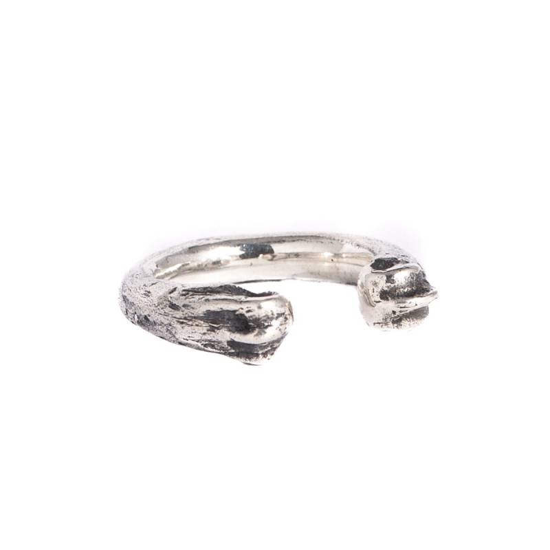 Koyote Knochen Silber Ring, Rustikaler Manschetten Strukturierter Robuster Statement Unisex Handgemacht Schmuck, Geburtstagsgeschenk von JewelryLabBali
