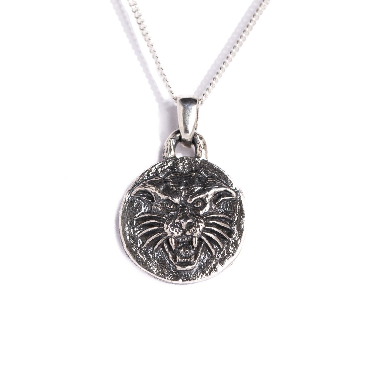 Panther Halskette Silber, Gravierter Anhänger, Unisex Schmuck, Gothic Für Sie Oder Ihn, Geburtstagsgeschenkidee, Anhänger Mit Kette von JewelryLabBali