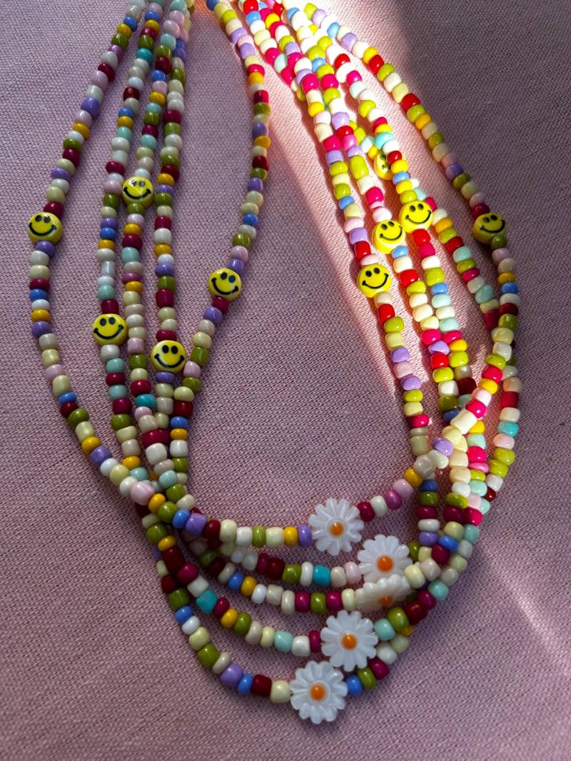 Halskette Bunt Mit Smilies | Kette Smiley Jewelry Little Havana von JewelryLittleHavana