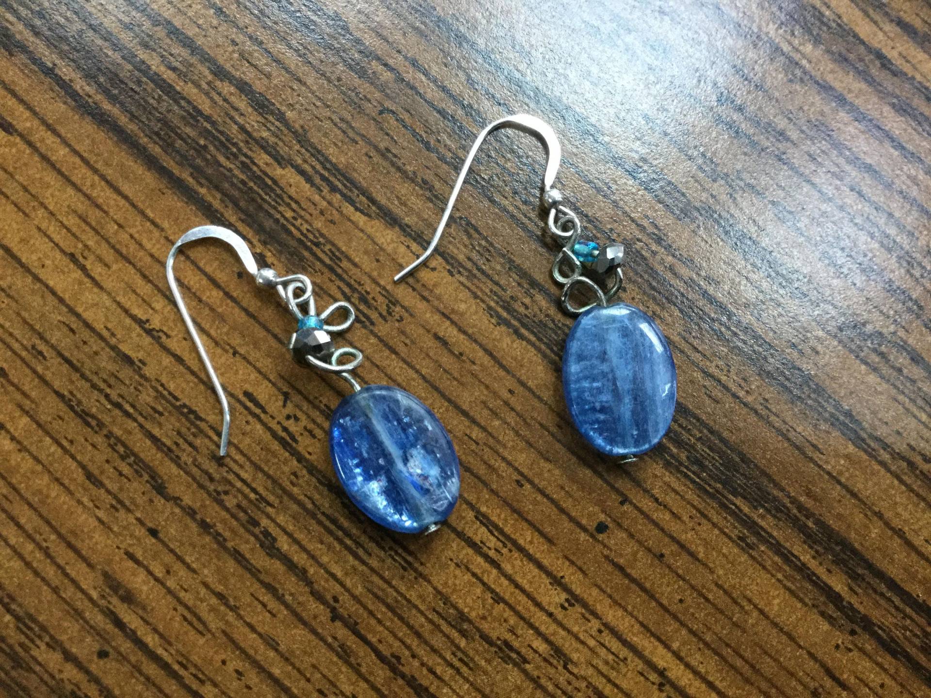 Blaue Ohrhänger/Ovale Kyanit Silber Blaue Ohrringe Sterling Silber Natürliche Stein von JewelryLoveRocks