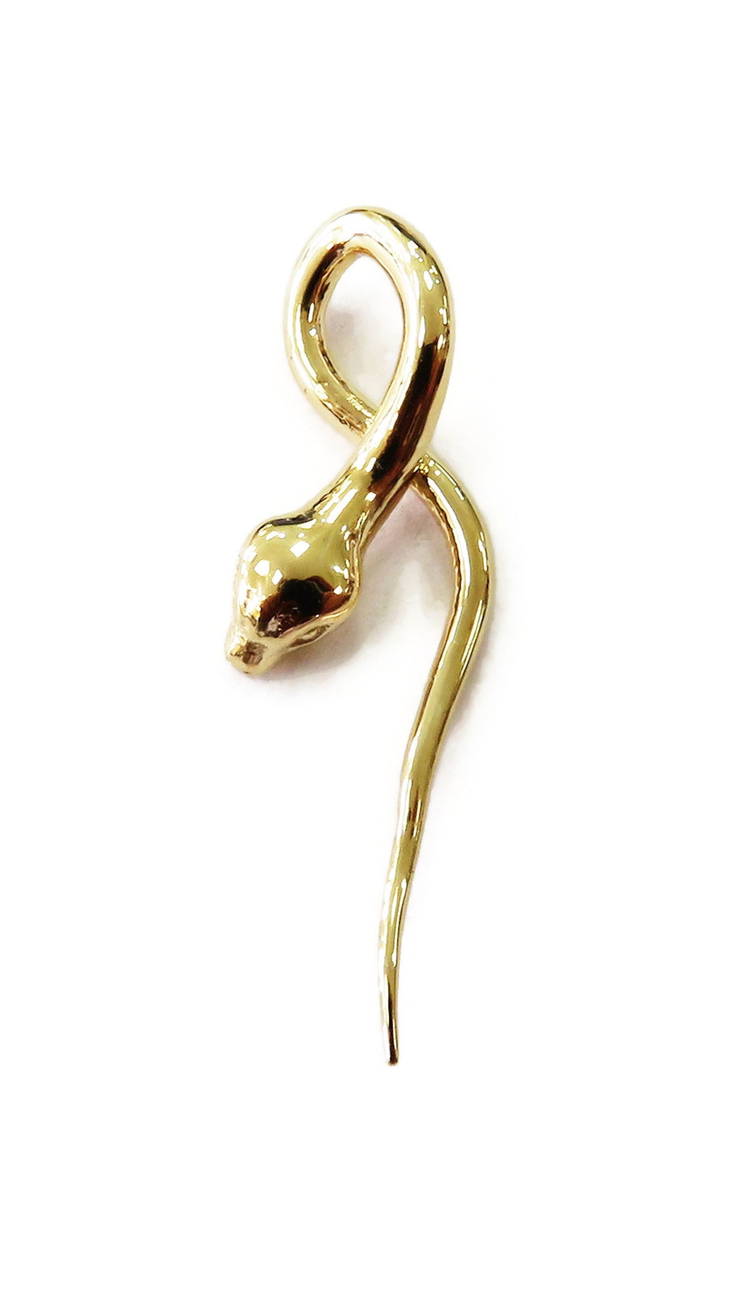 14K Gelbgold Schlange Charm Anhänger Halskette 14K Gelbgold Schlange Charm Anhänger Halskette von JewelryMasterUSA