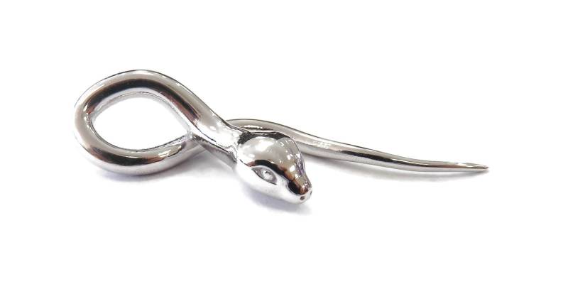 14K Weißgold Schlange Anhänger Halskette 14K Weißgold Schlange Anhänger Halskette von JewelryMasterUSA