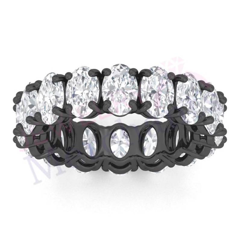 Oval Cut Lab Sapphire Voll Eternity Band Schwarz Gold Finish 925 Sterling Silber Ring von JewelryMerchants