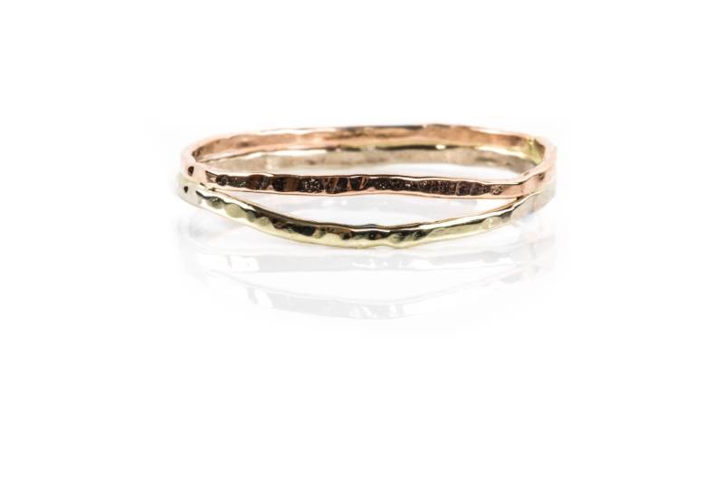18K Mixed Gold Gehämmert Band 18K Mixed Gold Gehämmert Band von JewelryNouveau